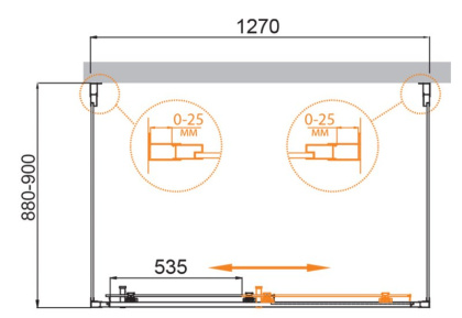 MOLVENO-AH-12-150/90-C-Cr-IV Душевой уголок