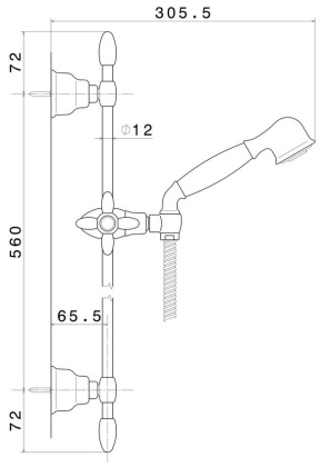 Душевая стойка MUSE без выхода для подачи воды, хром глянец Душевая стойка MUSE без выхода для подачи воды, хром глянец