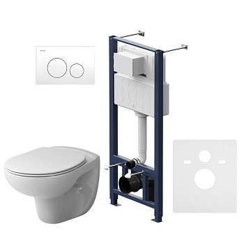 IS49001.741700 Инсталляция с клавишей Pro L Белый с подвесным унитазом Sense б/ободк с сид м/л