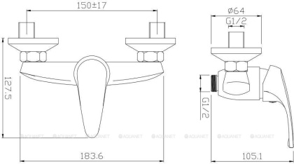 Смеситель для душа Aquanet Practic AF100-30С Смеситель для душа Aquanet Practic AF100-30С
