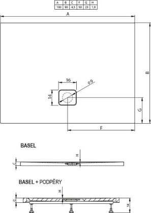 Акриловый душевой поддон Riho Basel 414 100x90 черный матовый, накладка хром DC241700000000S Акриловый душевой поддон Riho Basel 414 100x90 черный матовый, накладка хром DC241700000000S