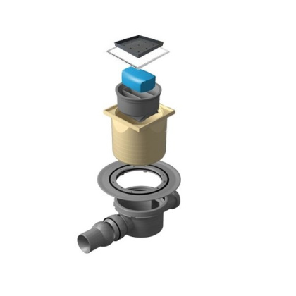 13000112 Точечный трап 100х100 мм Confluo Standard Vertical Dry Ceramic,с сухим затвором,полая под плитку, с рамкой Исполнение: Хром 