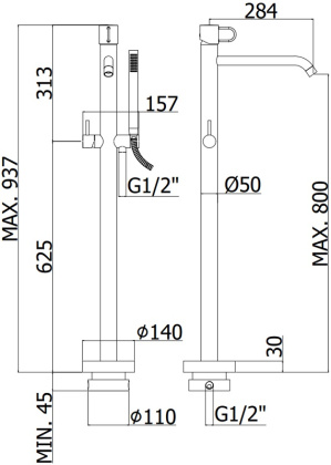 Смеситель для ванны с душем Paffoni Joker JK032CR Смеситель для ванны с душем Paffoni Joker JK032CR