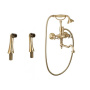 LORD-PBV2-03/24-Bi Смеситель на борт ванны с поворотным изливом и ручным душем Исполнение: Золото 24 карат, Ручки: Белый  LORD-PBV2-03/24-Bi Смеситель на борт ванны с поворотным изливом и ручным душем Исполнение: Золото 24 карат, Ручки: Белый