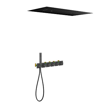 Душевая система Timo Petruma SX-5329/03SM скрытого монтажа, термостат, черная матовая