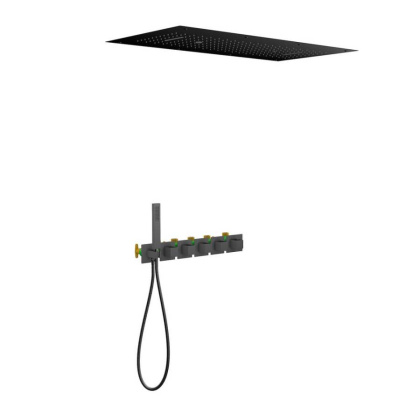 Душевая система Timo Petruma SX-5329/03SM скрытого монтажа, термостат, черная матовая