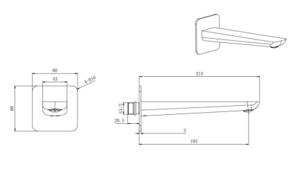 Излив для ванны 190 мм AQUATEK AQ1041CR ВЕГА 