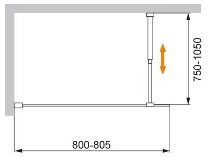 LIBERTA-V-1-80/155-C-NERO Душевая шторка на ванну