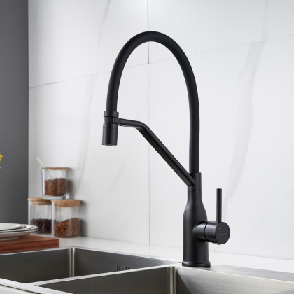 Смеситель для кухни с гибким изливом Shevanik S343H-3 Смеситель для кухни с гибким изливом Shevanik S343H-3