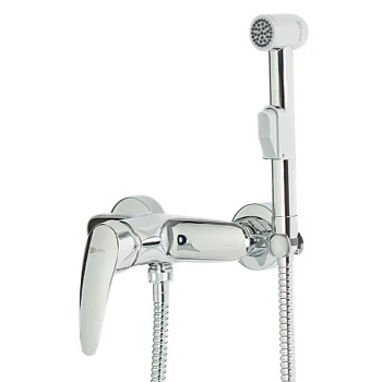 Смеситель настенный с гигиеническим душем, латунь/хром