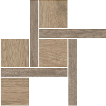 Декор Альберони 2 мозаичный коричневый светлый матовый обрезной 27,5x27,5x0,9