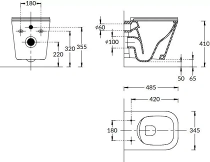 Унитаз Kerama Marazzi Cubo CU.wc.02 подвесной с сиденьем Микролифт Унитаз Kerama Marazzi Cubo CU.wc.02 подвесной с сиденьем Микролифт
