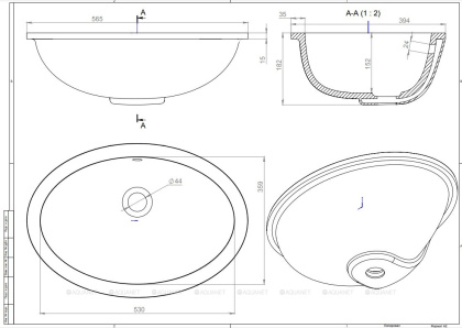 Раковина накладная Salini Callista 109 1101109G