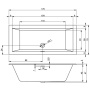 Акриловая ванна Riho Rething Cubic 170x75 Акриловая ванна Riho Rething Cubic 170x75