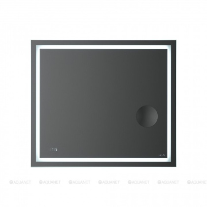 Универсальное зеркало M91AMOX0803WG с контурной Led-подсветкой, часами и косметическим зеркалом, 70х80х30 см