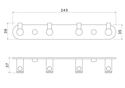 Планка с 4 крючками AQUATEK AQ4123CR ЕВРОПА