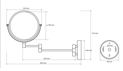 Косметическое зеркало Bemeta Dark 112201510 Черное матовое Косметическое зеркало Bemeta Dark 112201510 Черное матовое