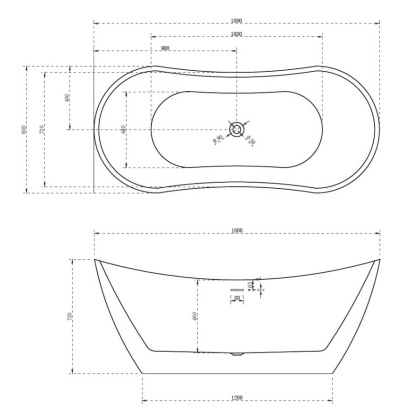 Акриловая ванна Abber 180х80 AB9322 Акриловая ванна Abber 180х80 AB9322
