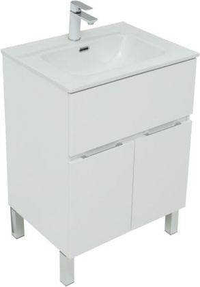 Тумба под раковину Aquanet Алвита New 60 1 ящик, 2 дверцы, белый матовый Тумба под раковину Aquanet Алвита New 60 1 ящик, 2 дверцы, белый матовый