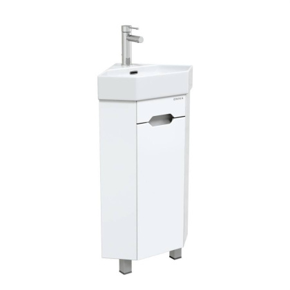 Тумба Onika Айленд 35 напольная, белая, угловая (ум. Line)