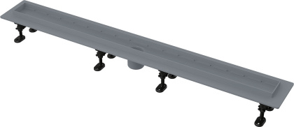 Водоотводящий желоб с порогами для перфорированной решетки или решетки под кладку плитки, без гидрозатвора