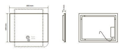Зеркало с подсветкой и "Touch"сенсором 600 ммx800 мм