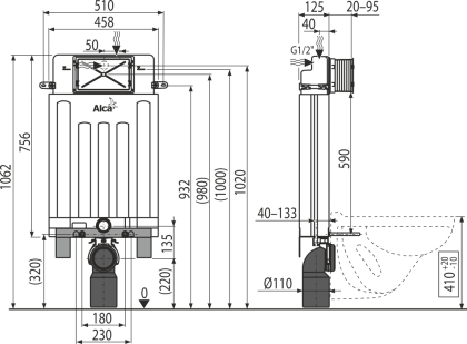 Скрытая система инсталляции ECOLOGY для замуровывания в стену Скрытая система инсталляции ECOLOGY для замуровывания в стену