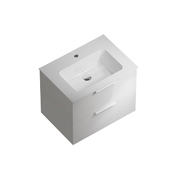 Тумба PIANO Forte подвесная с ящиками 65, белая глянцевая PI.F.65\WHT