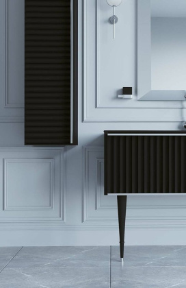 Пенал Canale черный+хром без ножек_Комплект 846-BCR Boheme