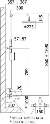 Душевая стойка Paffoni Birillo ZCOL721LIQCR