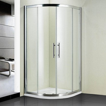Душевой уголок RGW HO-51, 03065188-11, 80 х 80 x 195 см, четверть круга, дверь раздвижная, стекло прозрачное, хром