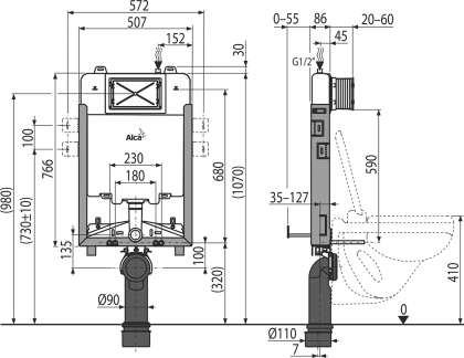 Скрытая система инсталляции для замуровывания в стену Скрытая система инсталляции для замуровывания в стену