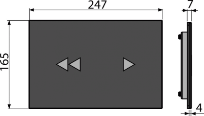 Кнопка управления бесконтактная для скрытых систем инсталляции с подсветкой, стекло-черный