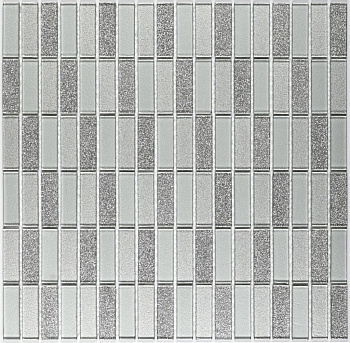 Мозаика стеклянная Silver Light 300*300 (чип 4*15*48)(22шт.-0,99м2), м2