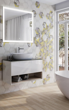 Тумба PLAZA Modern подвесная 100 белый 1 ящик + полка PLB.MN.100.1\WHT