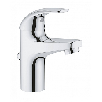Смеситель для раковины GROHE BauCurve однорычажный DN 15, с донным клапаном, хром (32805000)
