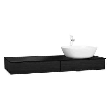Модуль 120 см под раковину с выдвижным ящиком, правосторонний, черный дуб