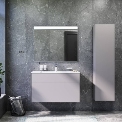 Комплект мебели для ванной AM.PM Inspire V2.0 100 BK50GD Серый матовый со смесителем для раковины и аксессуарами Комплект мебели для ванной AM.PM Inspire V2.0 100 BK50GD Серый матовый со смесителем для раковины и аксессуарами