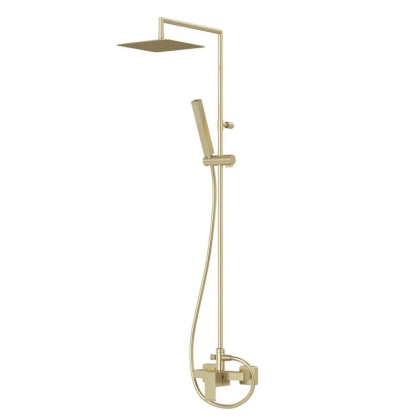 PORTA-CD-SS Душевая колонна со смесителем для верхнего и ручного душа, верхний душ из нержавеющей стали, исполнение sunset