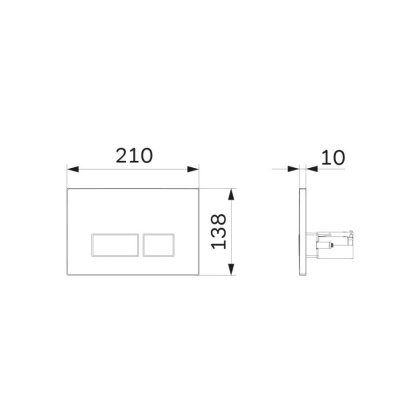 I047001 Pro S, клавиша для Инсталляции пневматическая, пластик, Белый