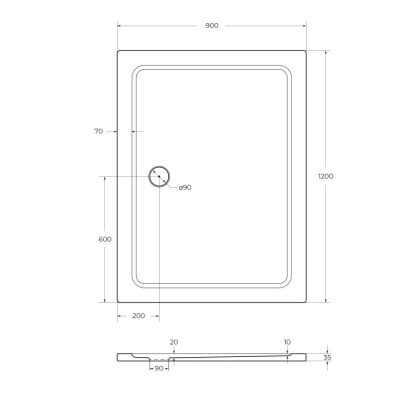 Поддон SMC CEZARES TRAY-M-AH-160/90-35-W Поддон SMC CEZARES TRAY-M-AH-160/90-35-W