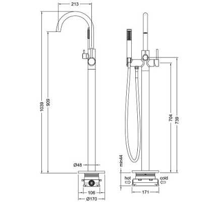 Смеситель Timo Saona 2310/03Y-CR напольный