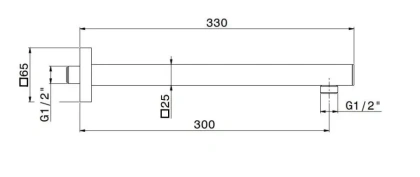 Настенный кронштейн для душа квадратный FUTURA, хром Настенный кронштейн для душа квадратный FUTURA, хром