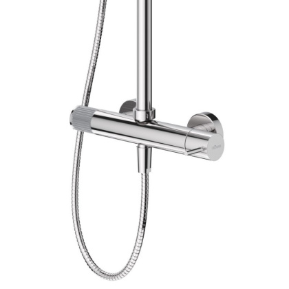 LEAF-CDA-30-L-MM Душевая стойка телескопическая, с верхним и ручным душем, верхний душ диаметр 300 мм металл, исполнение Morning Mist