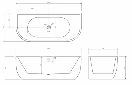Акриловая ванна Abber 170х75 AB9316 Акриловая ванна Abber 170х75 AB9316