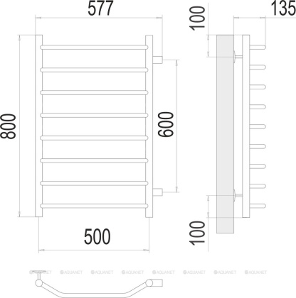 Полотенцесушитель Terminus Виктория П8 500х800 бп600