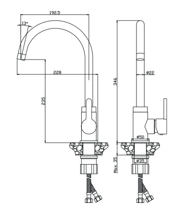 Смеситель д/кухниTORRES, арт.17430TR Смеситель д/кухниTORRES, арт.17430TR