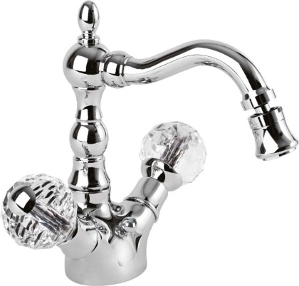 ATLANTIS-BS2-01-055 Смеситель на биде с донным клапаном, ручки мрамор 055