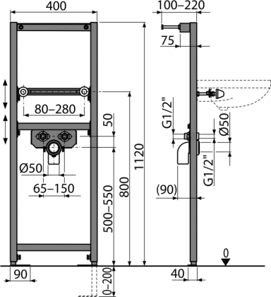Монтажная рама для умывальника Монтажная рама для умывальника