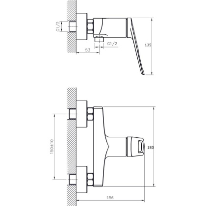 Смеситель для душа RUSH Socotra (ST1235-63) Смеситель для душа RUSH Socotra (ST1235-63)